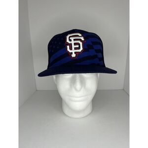 2015 San Francisco Giants Hat Fitted 7 1/8 New Era‎ 4th Of July Blue MLB USA